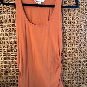 Athleta Orange Ruched Sleeveless Tank Top